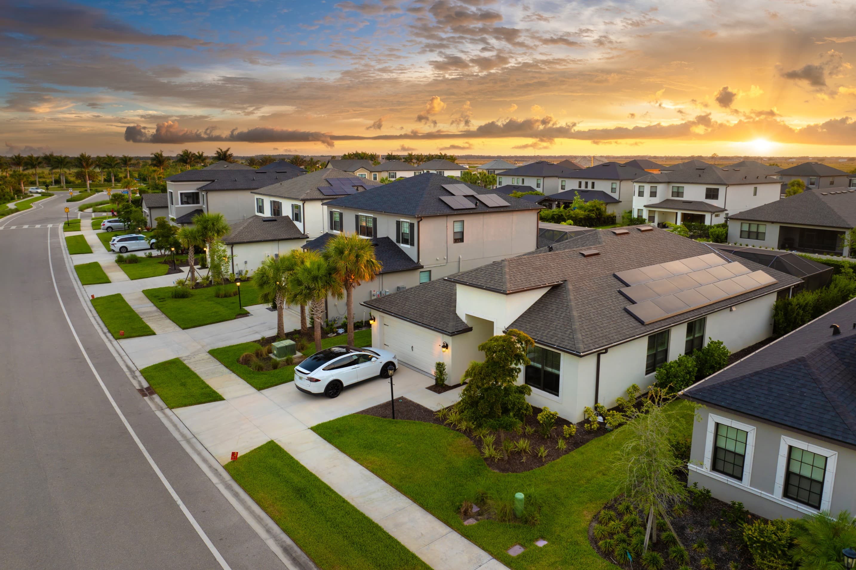 Modern neighborhood homes